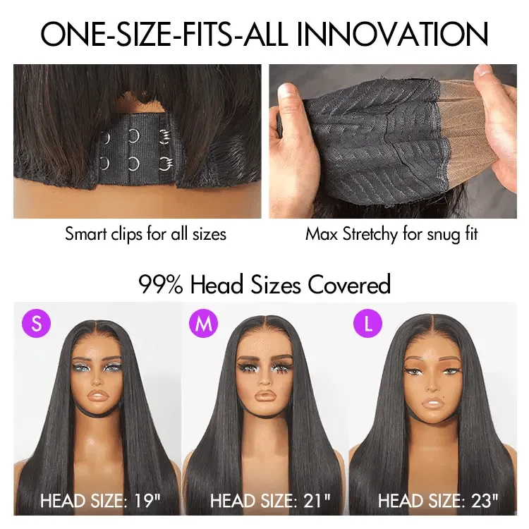 AiryFit™ Scalp Care Wigs - Silky Straight Middle Part Glueless 5x5 Closure Lace Long Wig Pre-Cut Lace