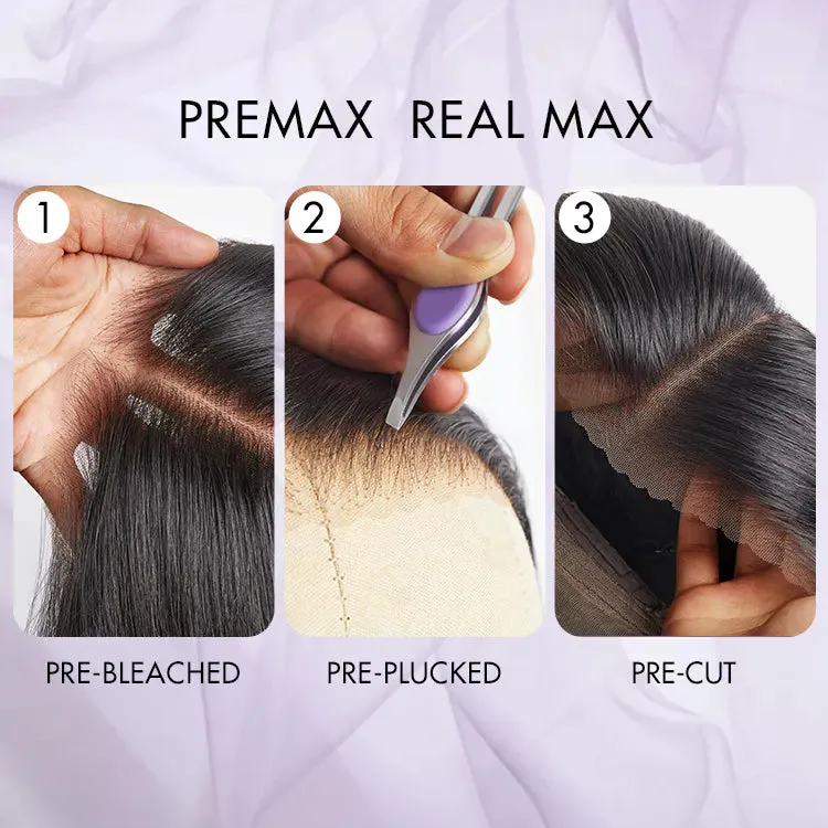 AiryFit™ Scalp Care Wigs - Silky Straight Middle Part Glueless 5x5 Closure Lace Long Wig Pre-Cut Lace