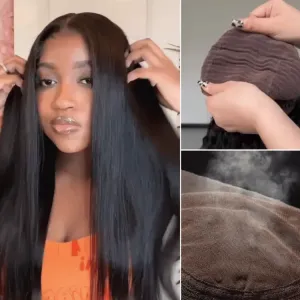 AiryFit™ Scalp Care Wigs - Silky Straight Middle Part Glueless 5x5 Closure Lace Long Wig Pre-Cut Lace