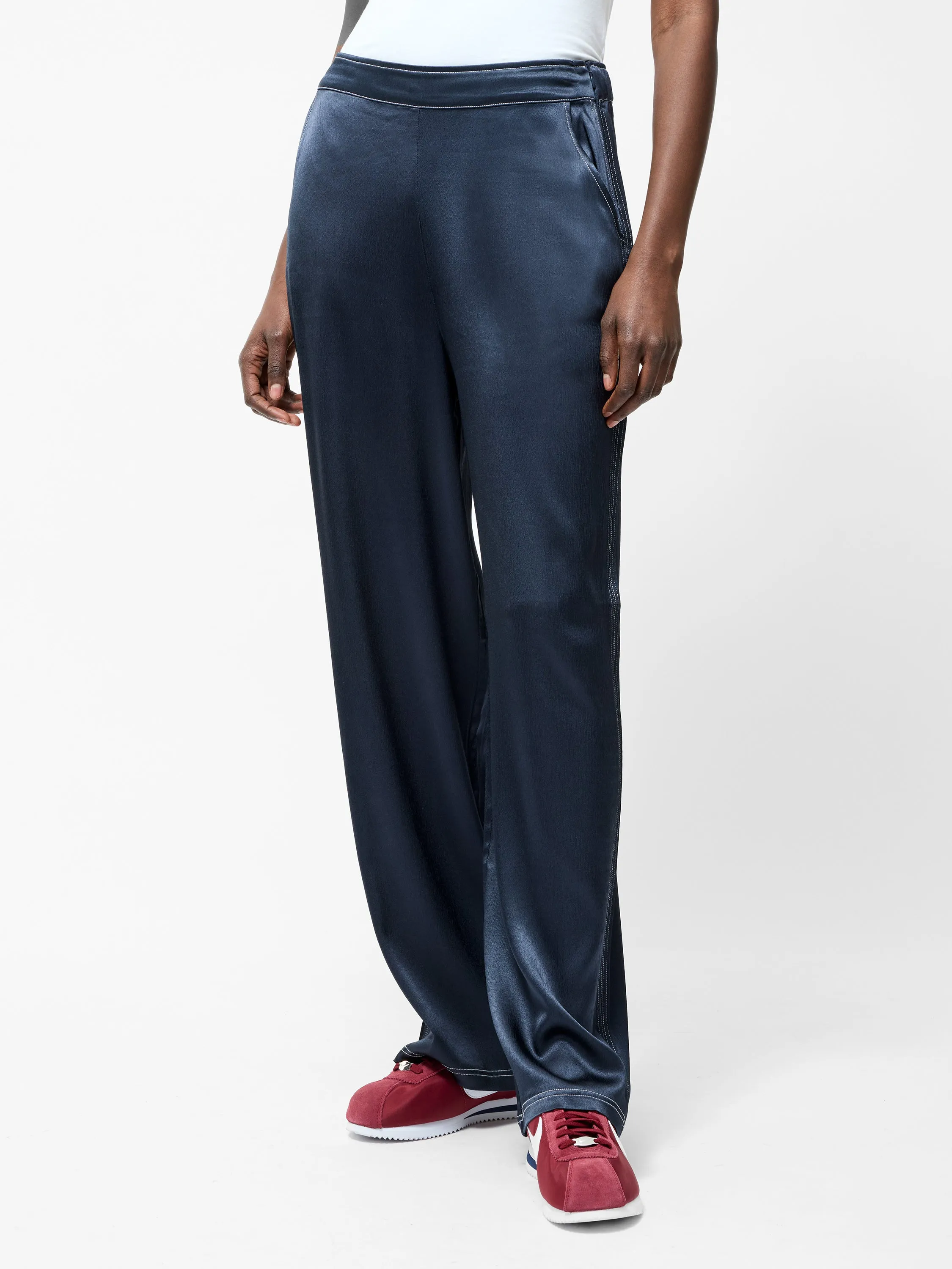 Akita Satin Stretch Wide Leg Trousers