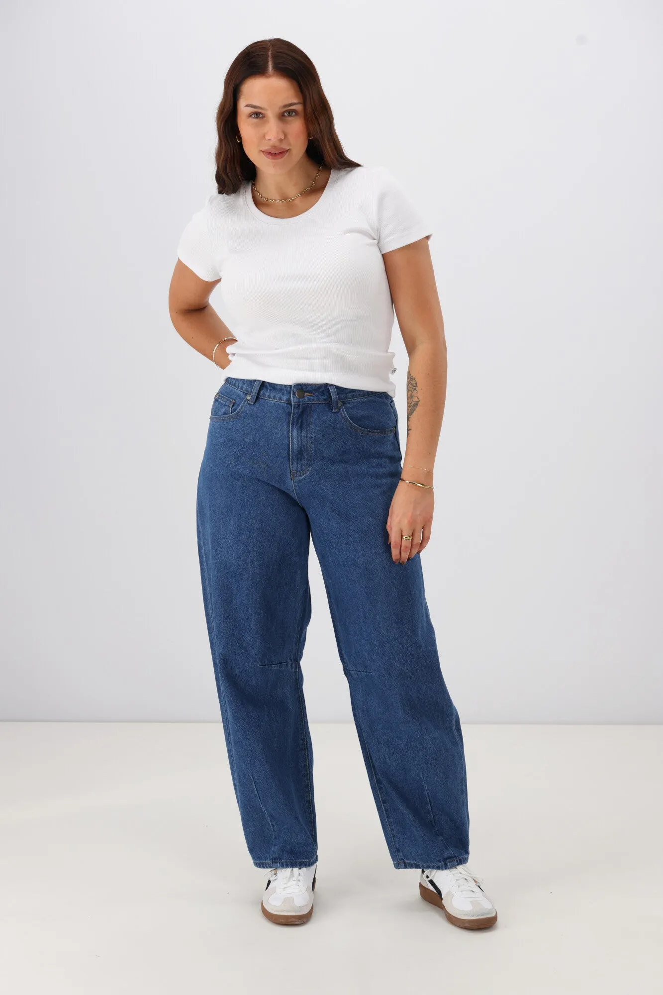 All About Eve Hallie Barrel Leg Jean Denim