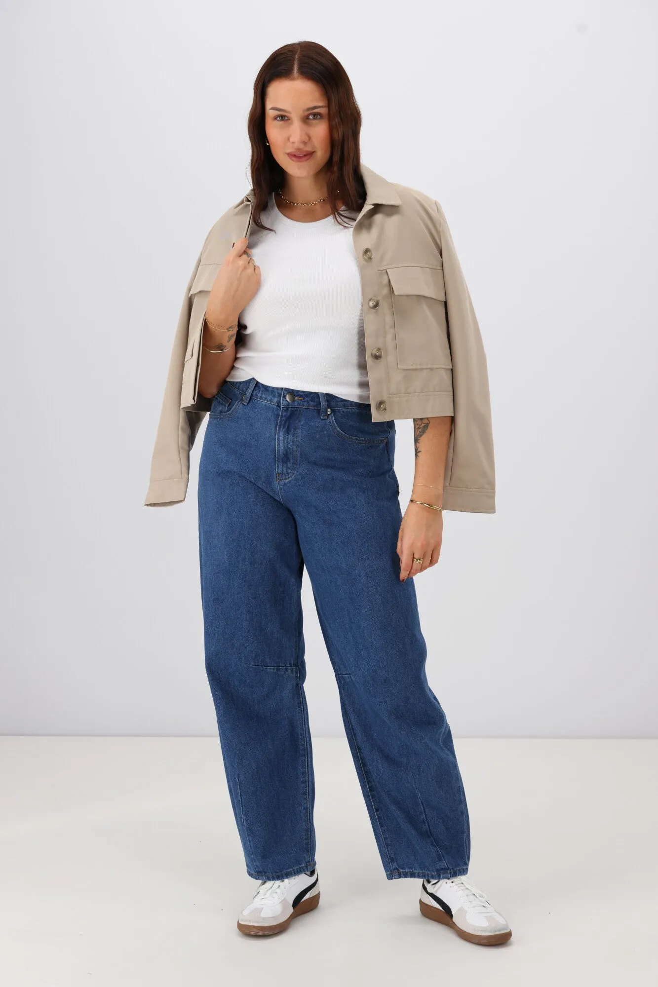 All About Eve Hallie Barrel Leg Jean Denim
