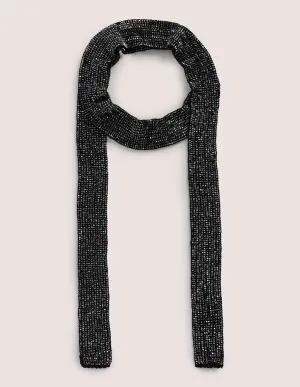 Beaded Neck Tie-Black