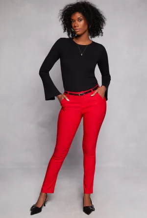 Belted Hyperstretch Dress Pants