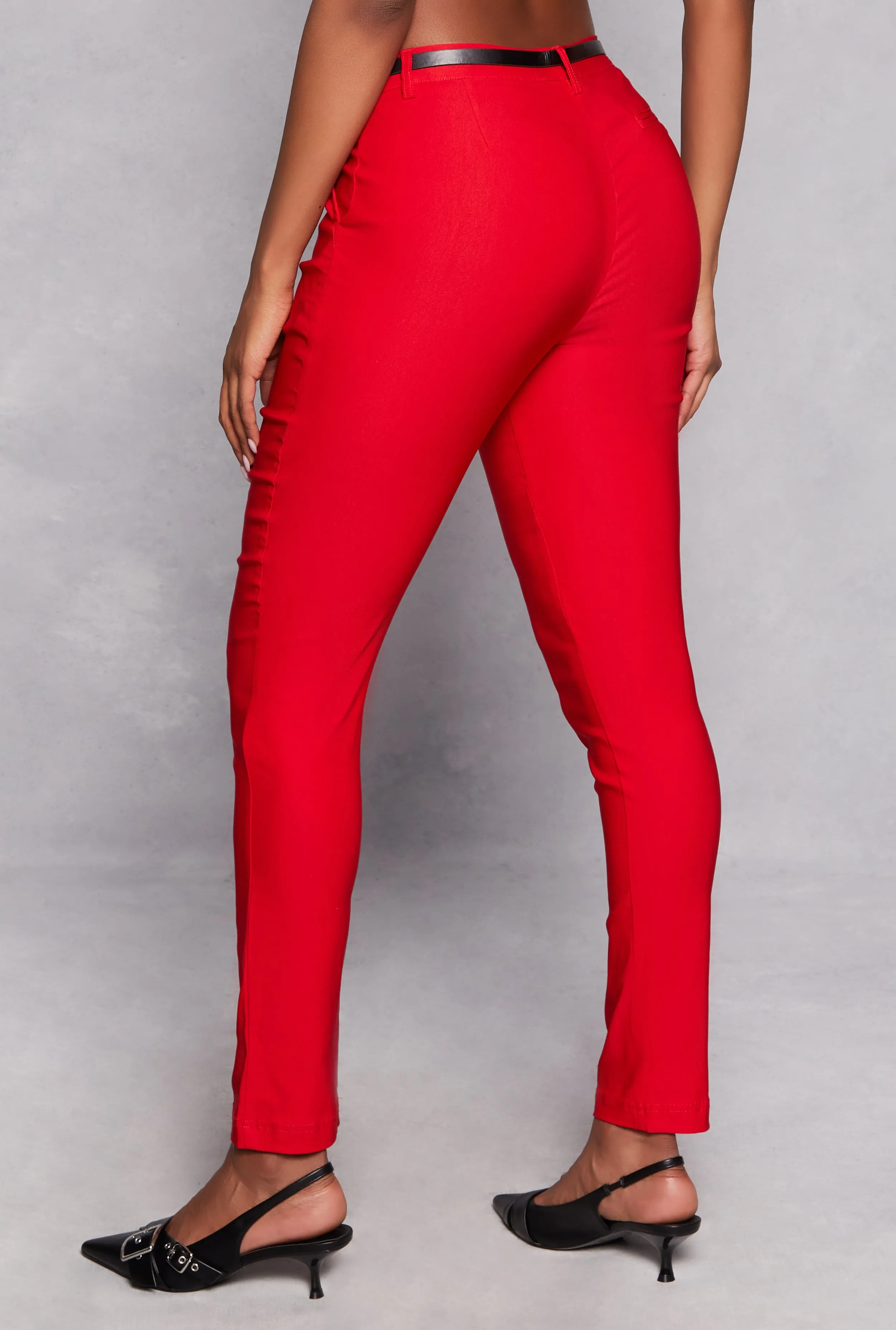 Belted Hyperstretch Dress Pants