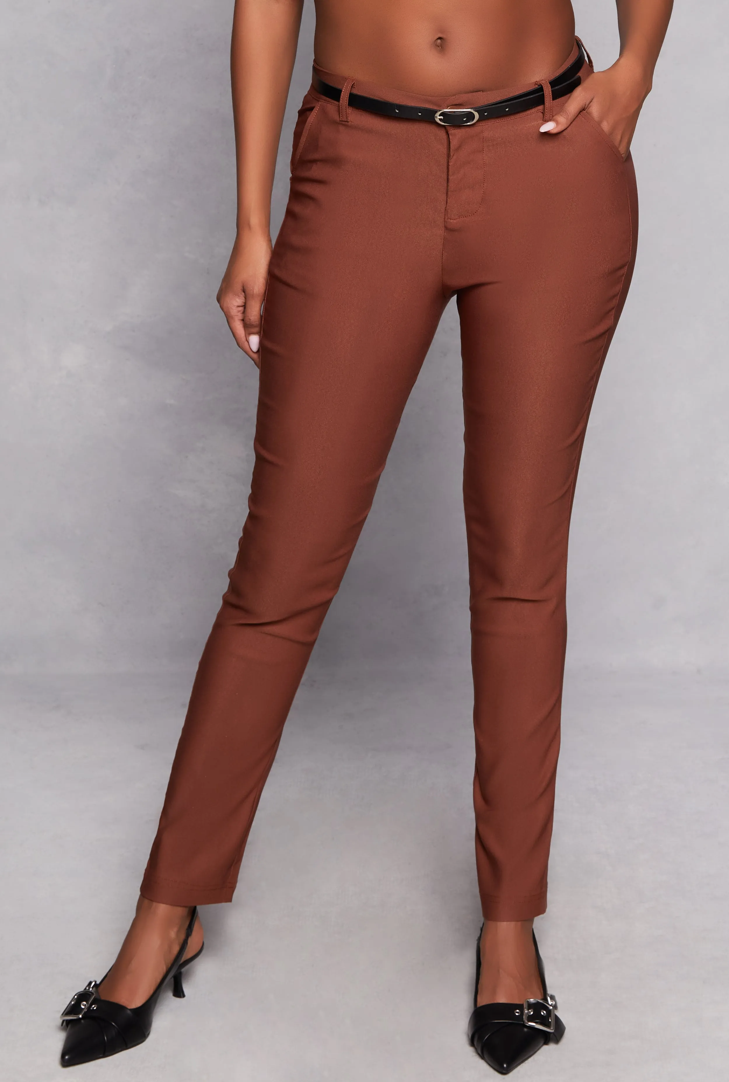 Belted Hyperstretch Dress Pants
