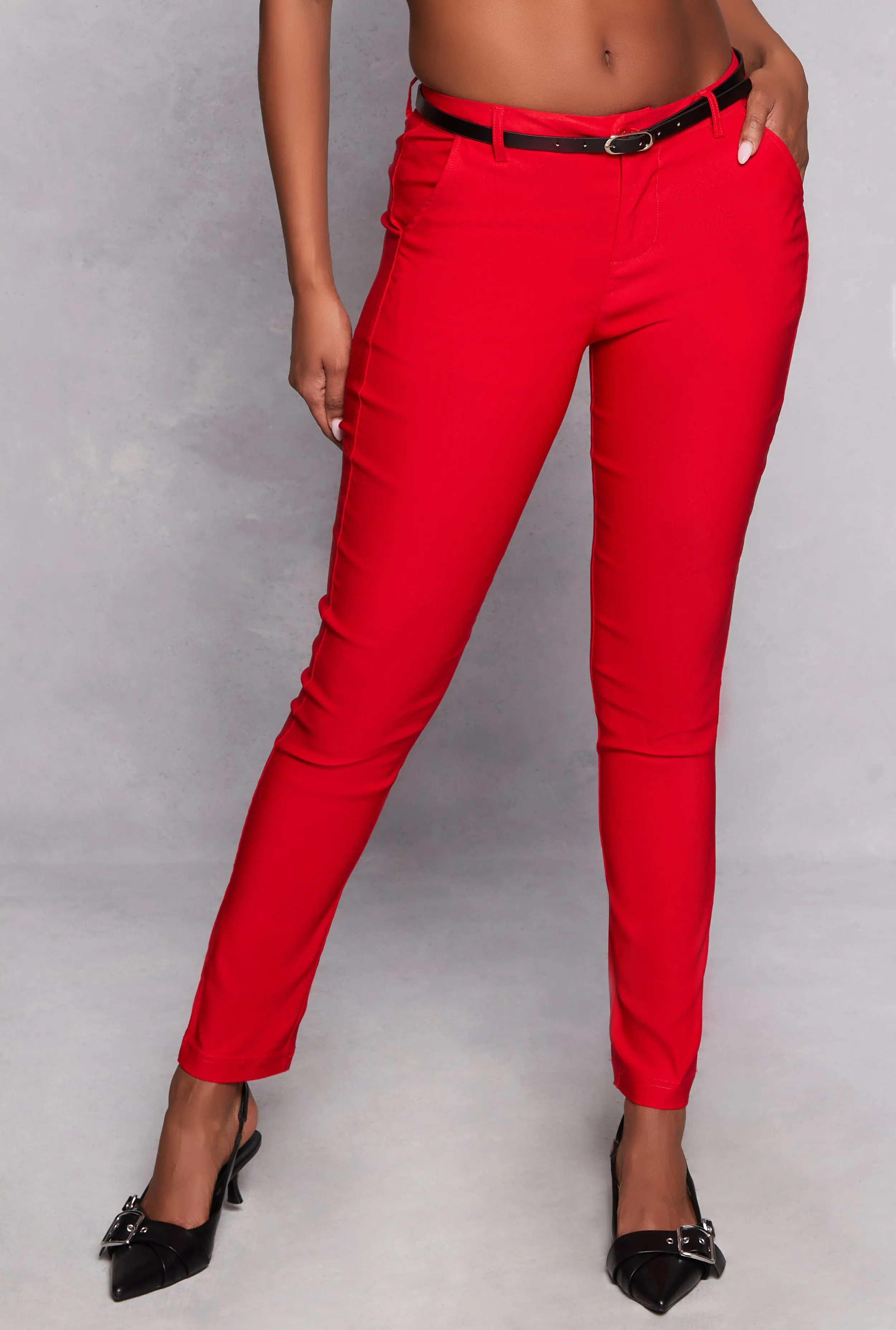 Belted Hyperstretch Dress Pants