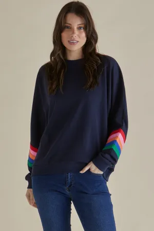 Betty Basics Davina Jumper Dark Blue Multi