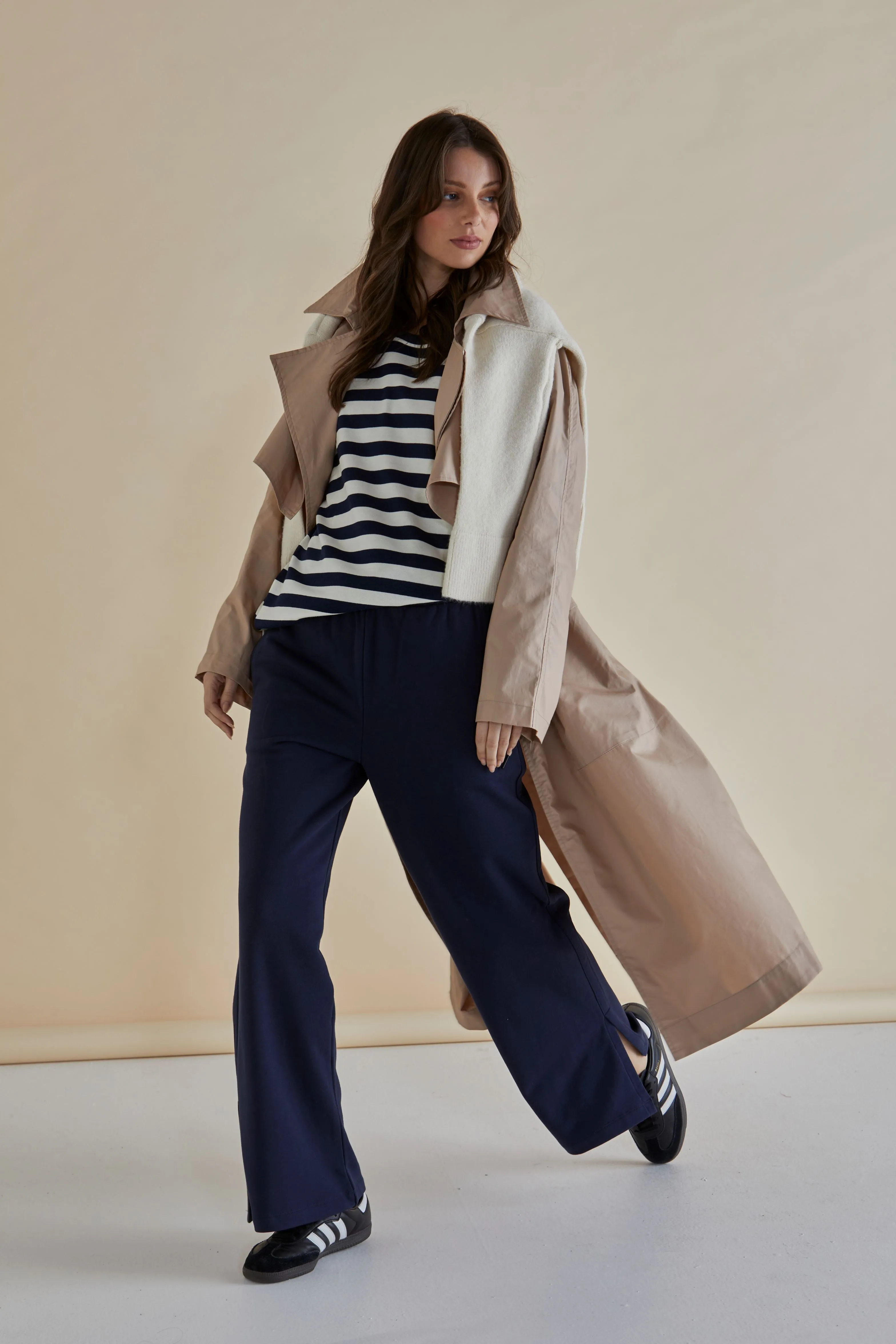 Betty Basics Easy Crew Sweat Navy Stripe