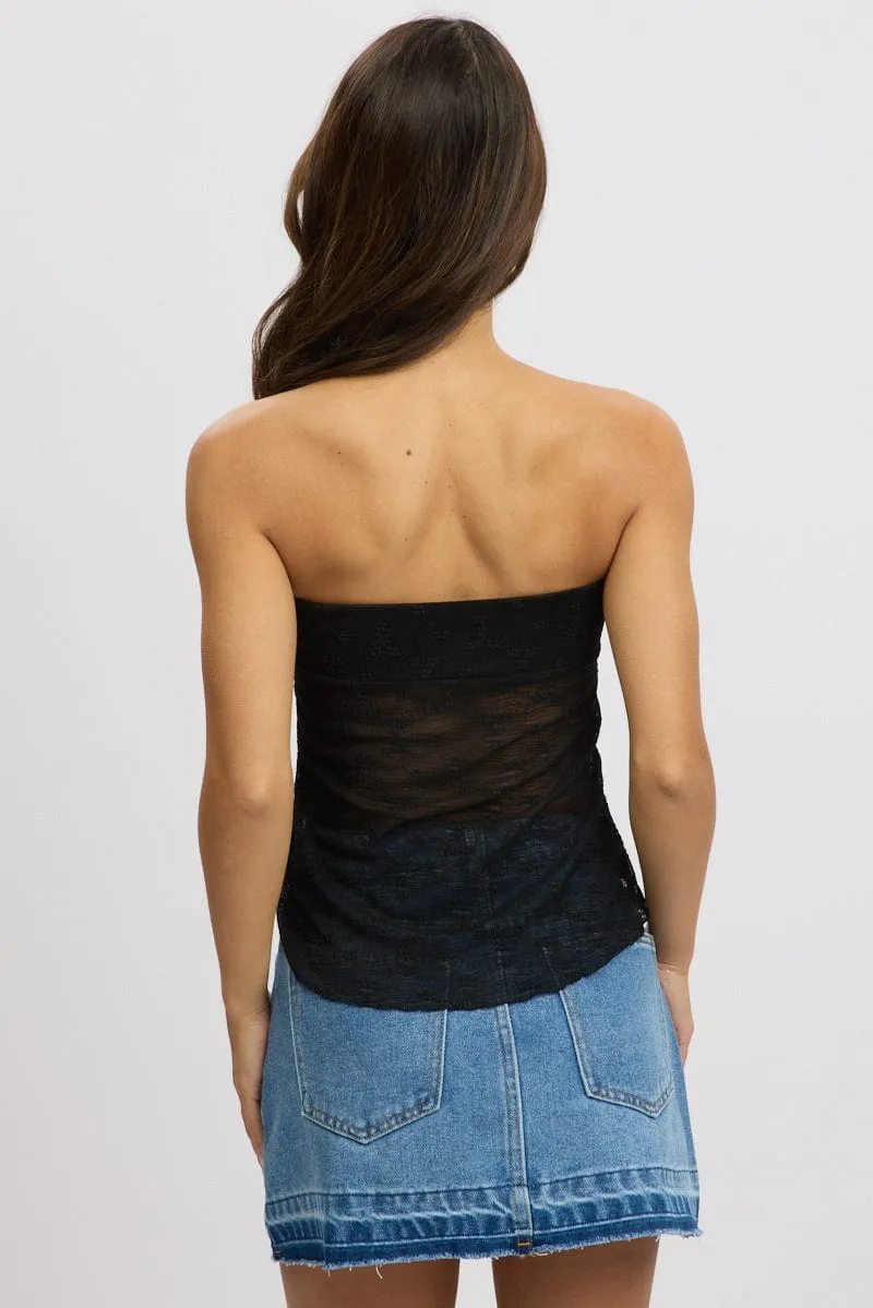 Black Bandeau Top Lace