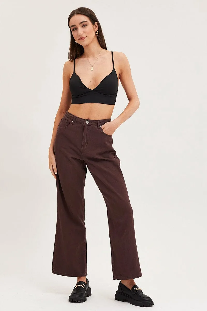 Black Bralette Deep V Neck