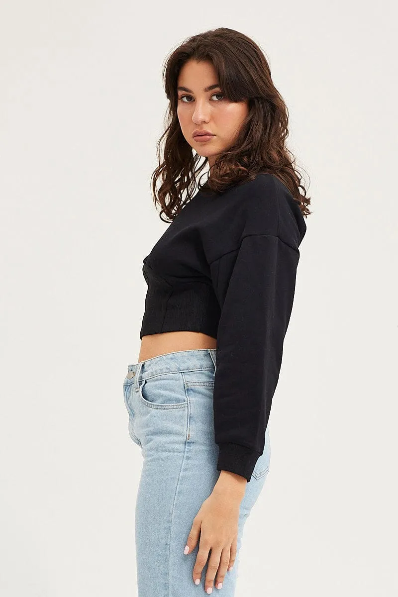 Black Corset Jumper Long Sleeve
