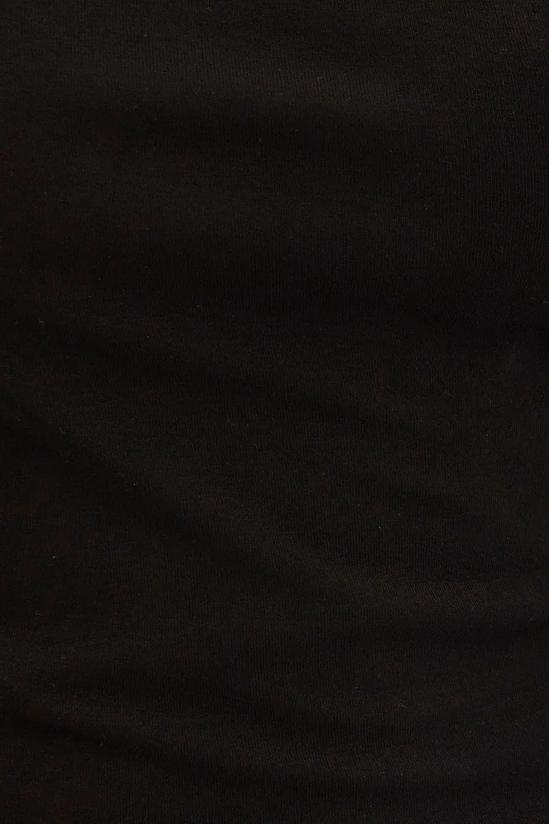 Black Cotton Dress Sleeveless Round Neck