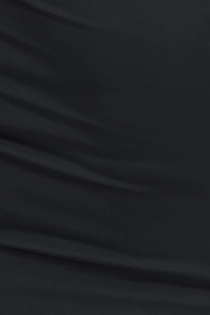 Black Ruffle Dress Strapless