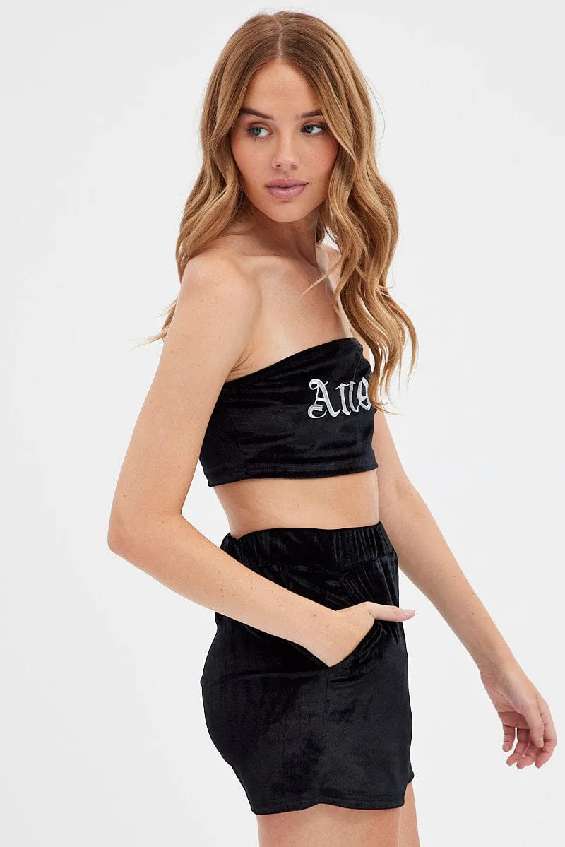 Black Velvet Shorts