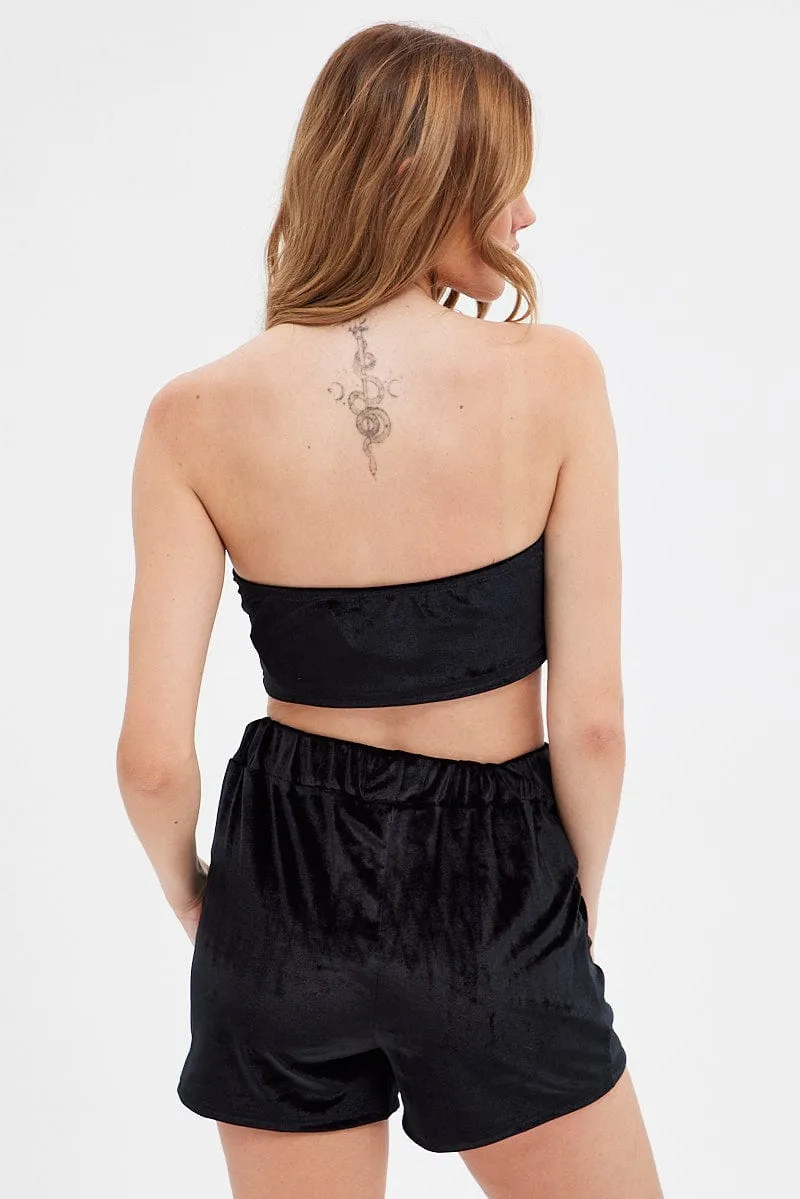 Black Velvet Shorts
