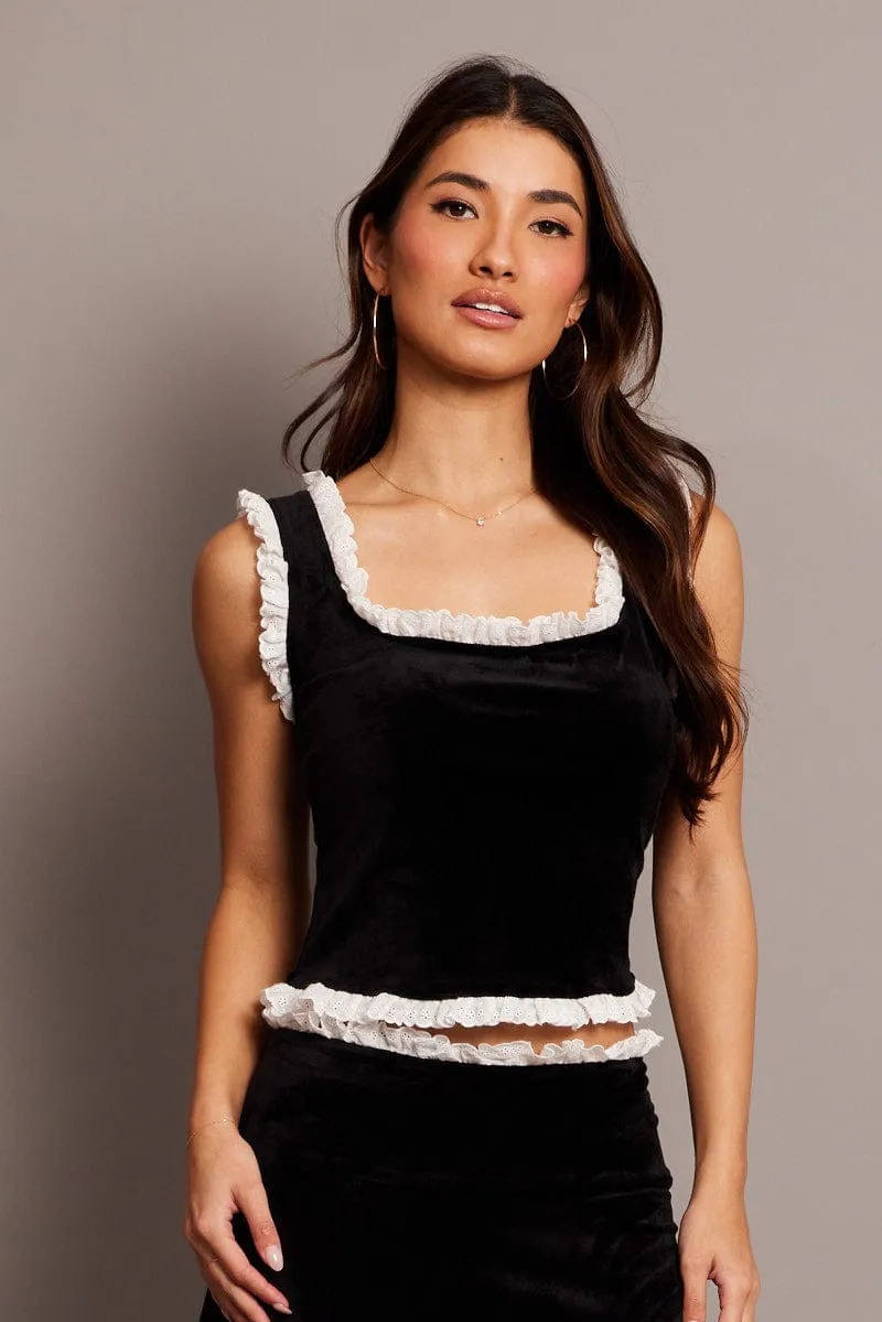Black Velvet Top Sleeveless