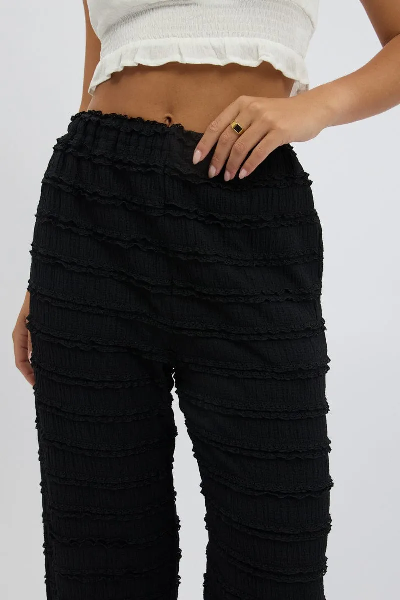 Black Wide Leg Pant Lace