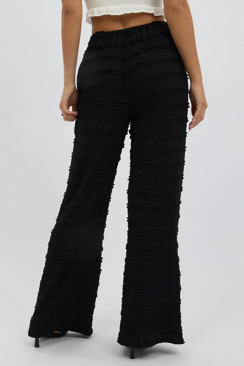 Black Wide Leg Pant Lace