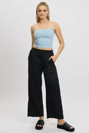 Black Wide Leg Pants Elasticated Waist