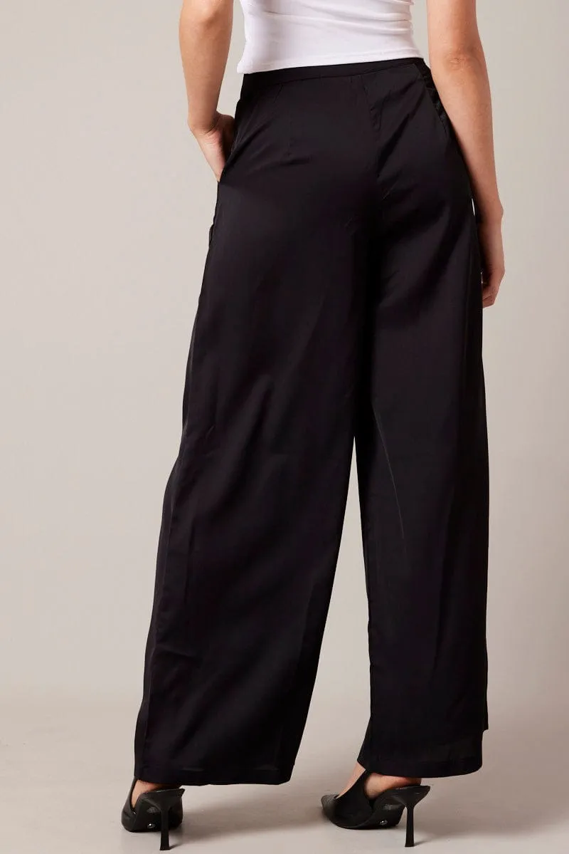 Black Wide Leg Pants High Rise