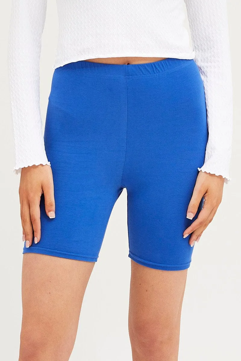 Blue Bike Shorts Cotton