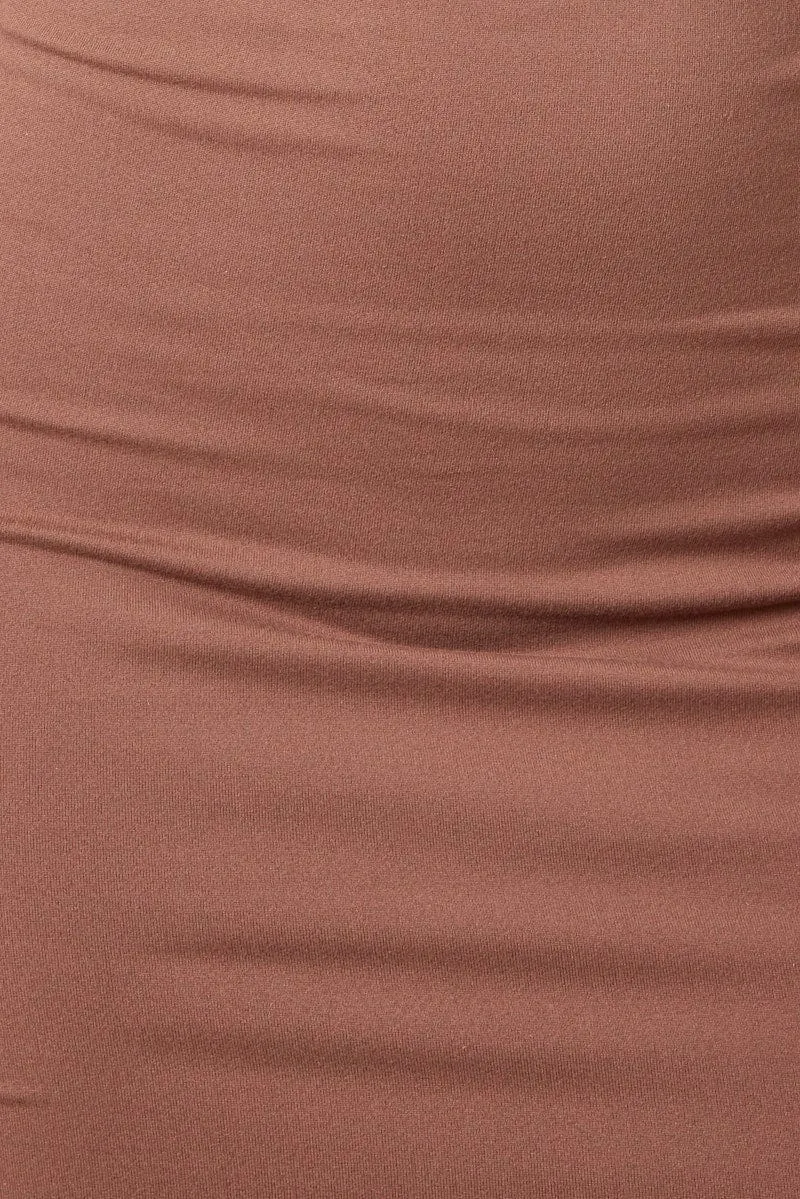Brown Dress Sleeveless Scoop Neck Supersoft