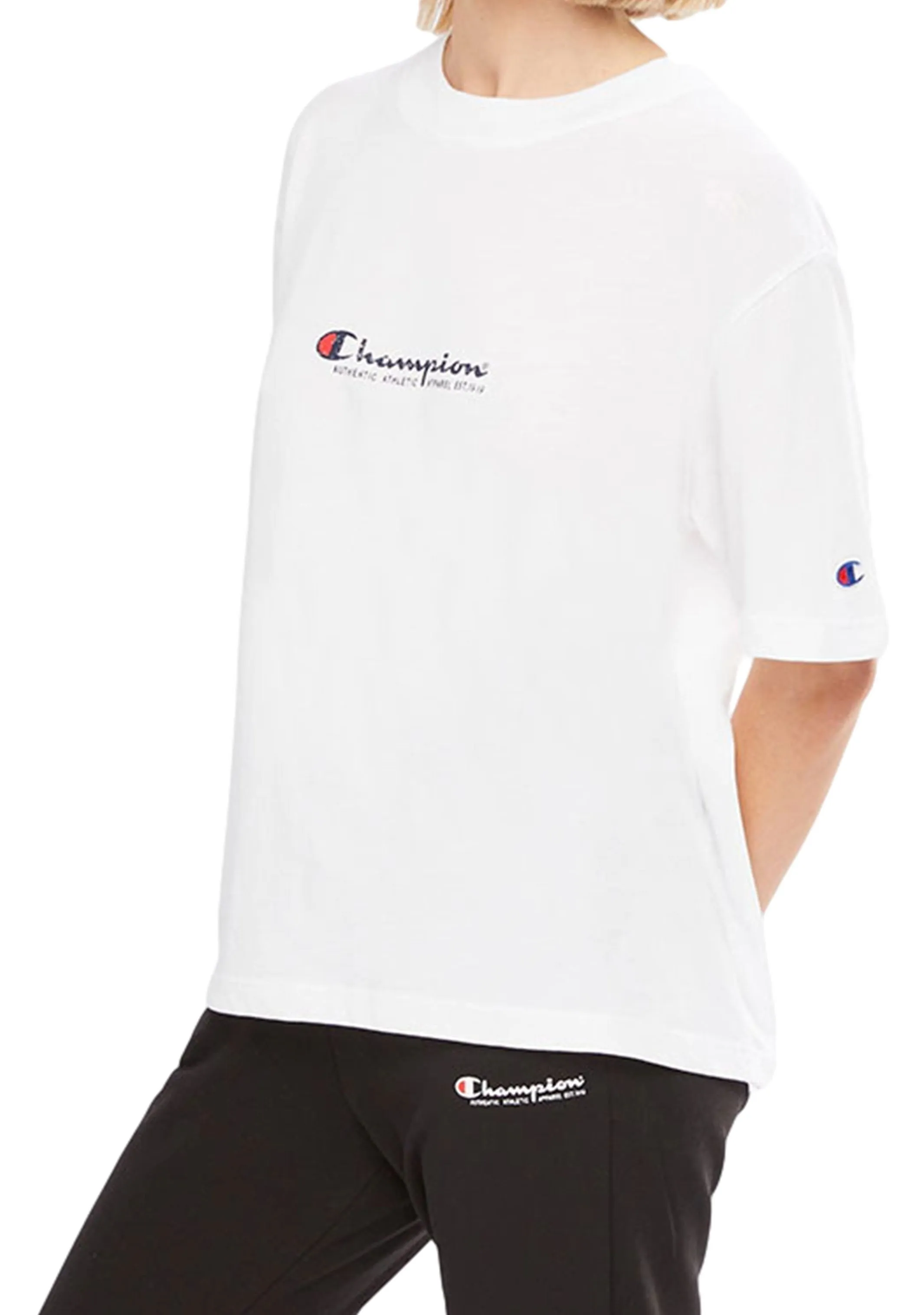 Champion Womens Jersey Script Tee <BR> CU7GN