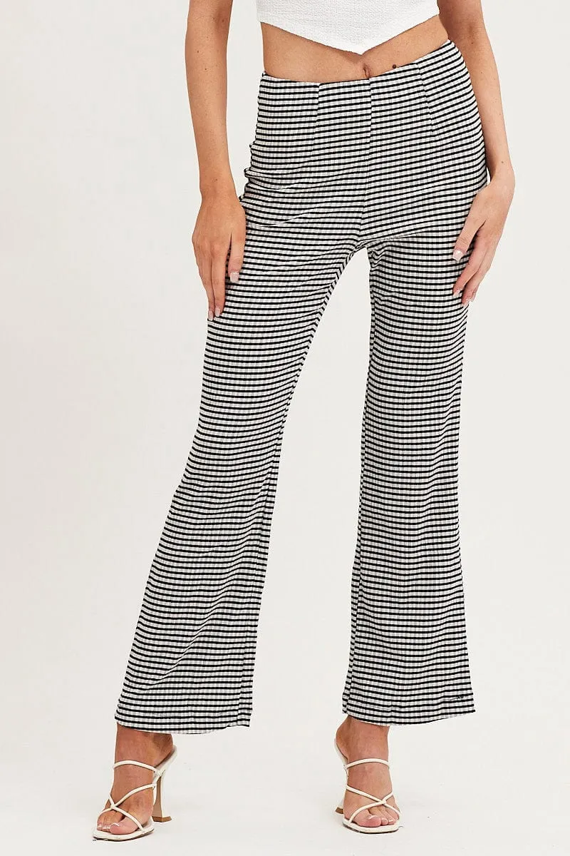 Check High Rise Pants Straight Leg