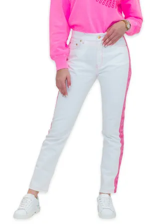 Chiara Ferragni Logomania Stripe Straight-Leg Jeans