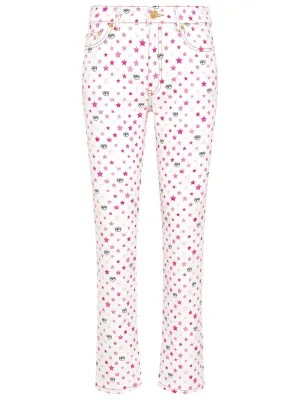 Chiara Ferragni Printed Straight Leg Jeans