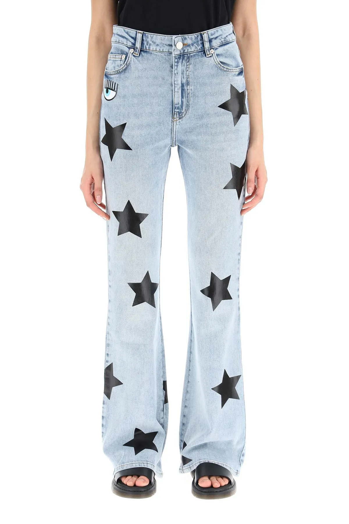 Chiara Ferragni Star Printed Mid-Rise Jeans