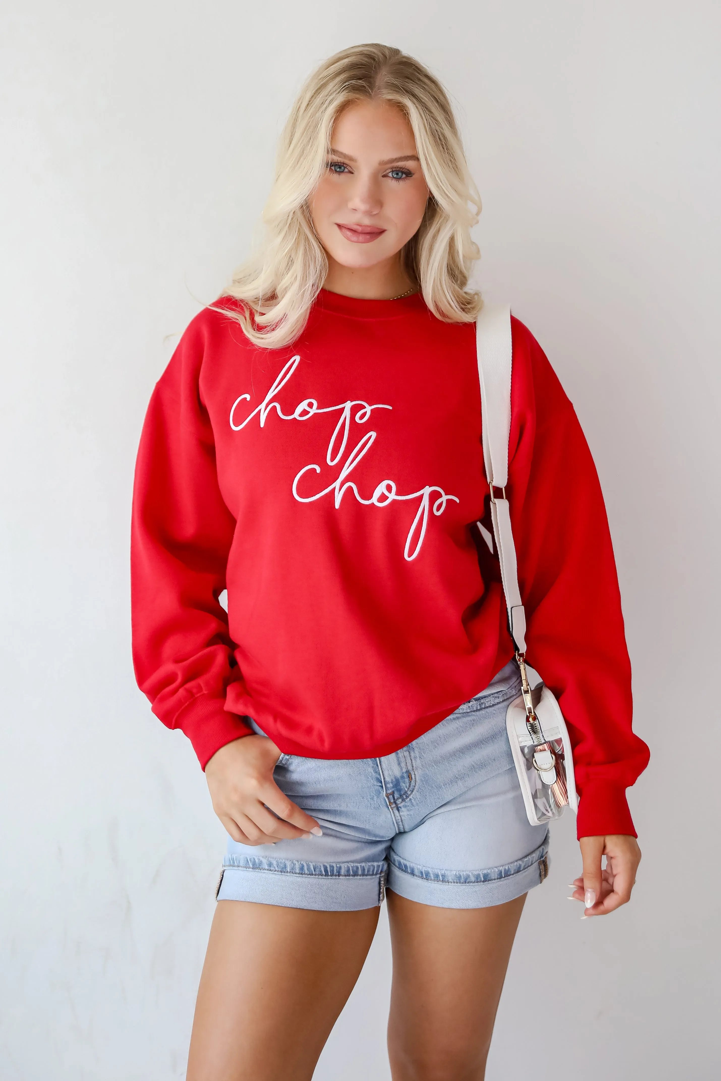 Chop Chop Script Embroidered Sweatshirt