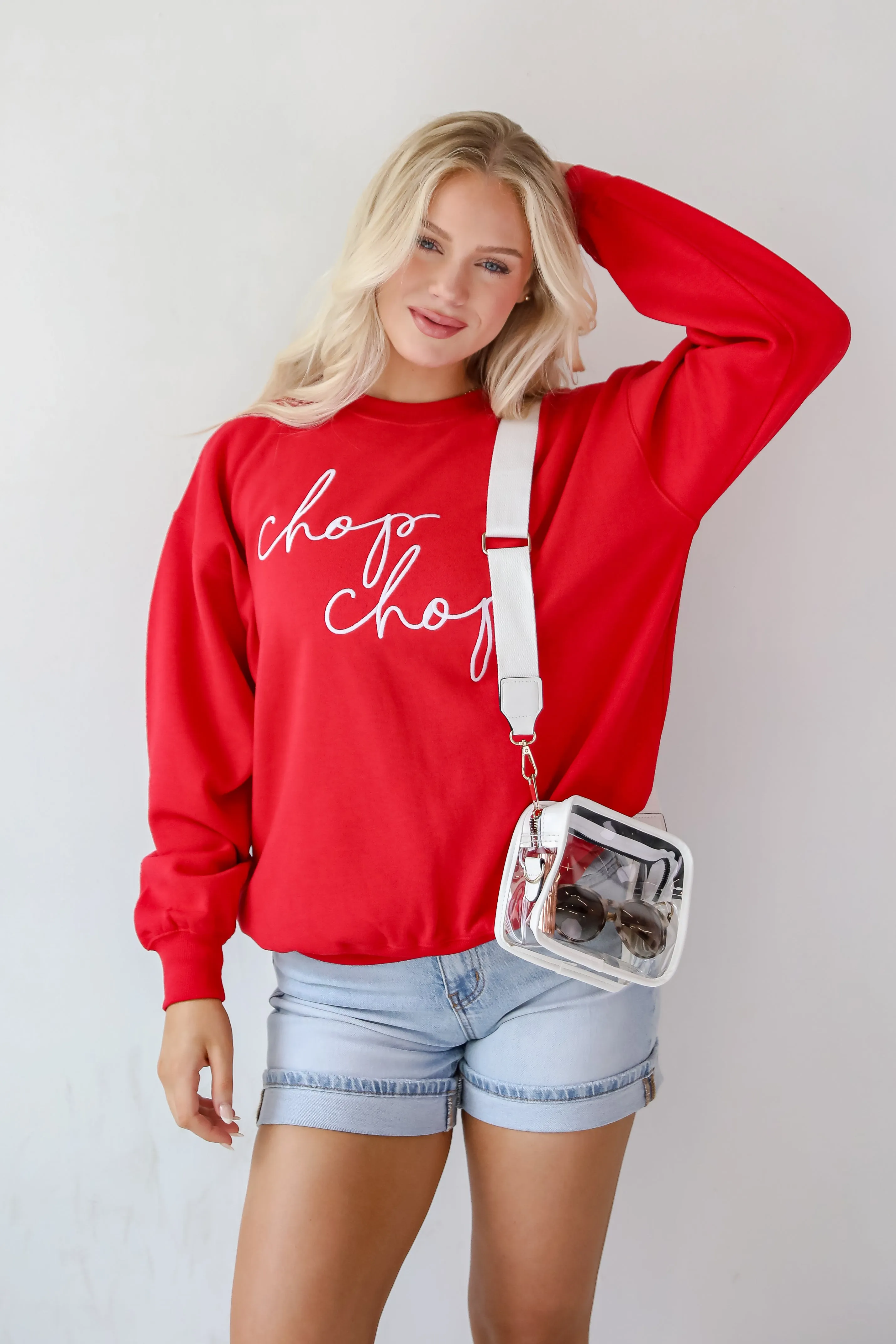 Chop Chop Script Embroidered Sweatshirt