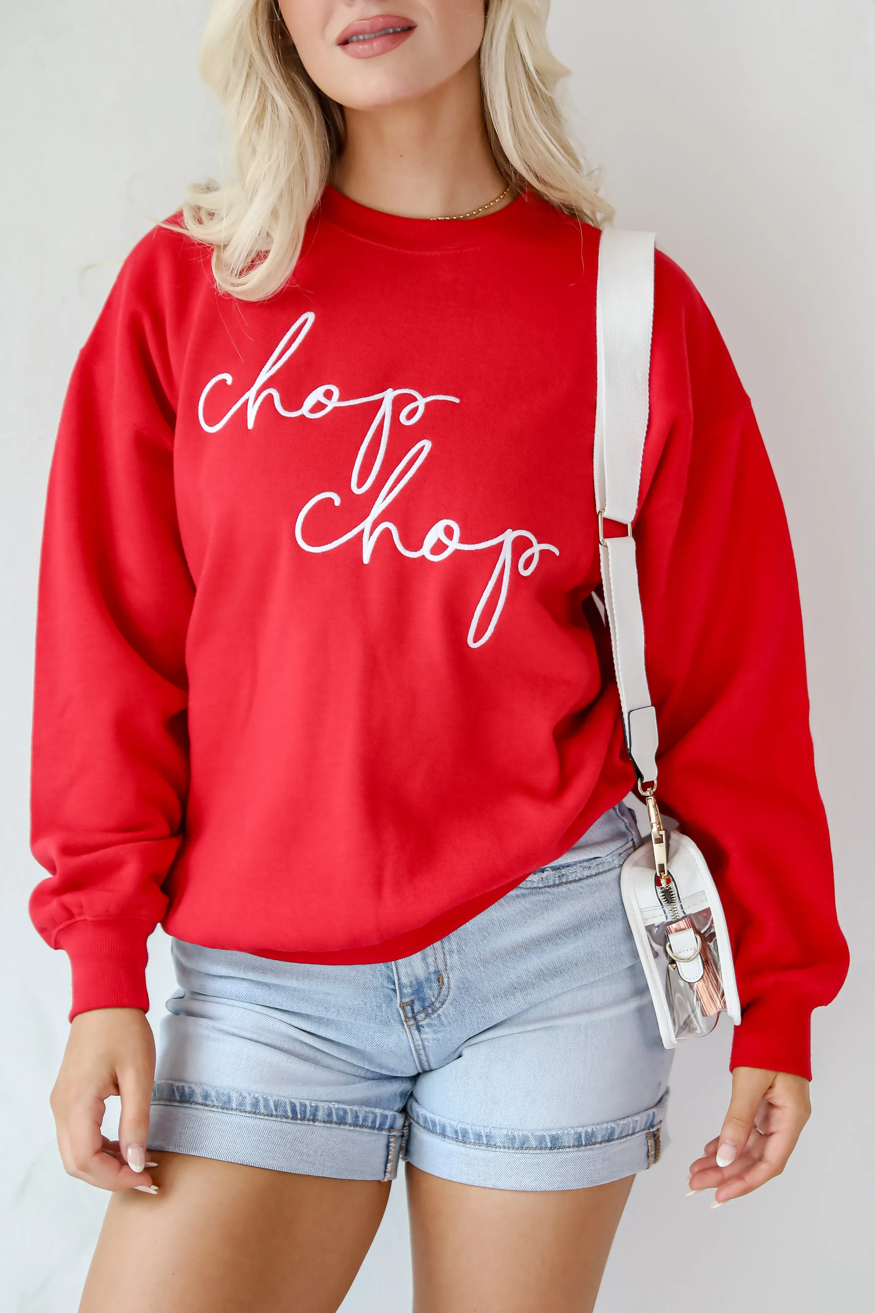 Chop Chop Script Embroidered Sweatshirt