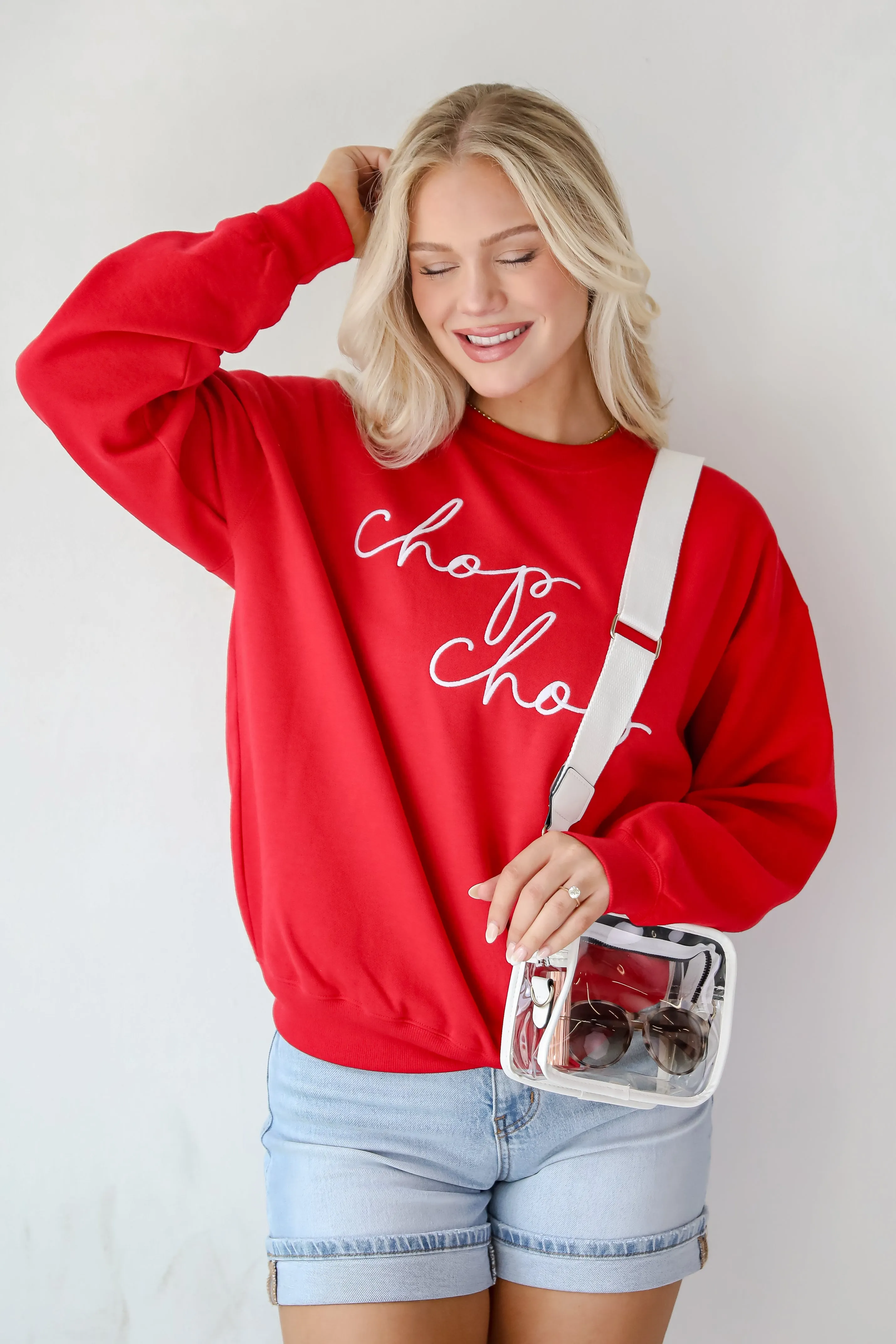 Chop Chop Script Embroidered Sweatshirt