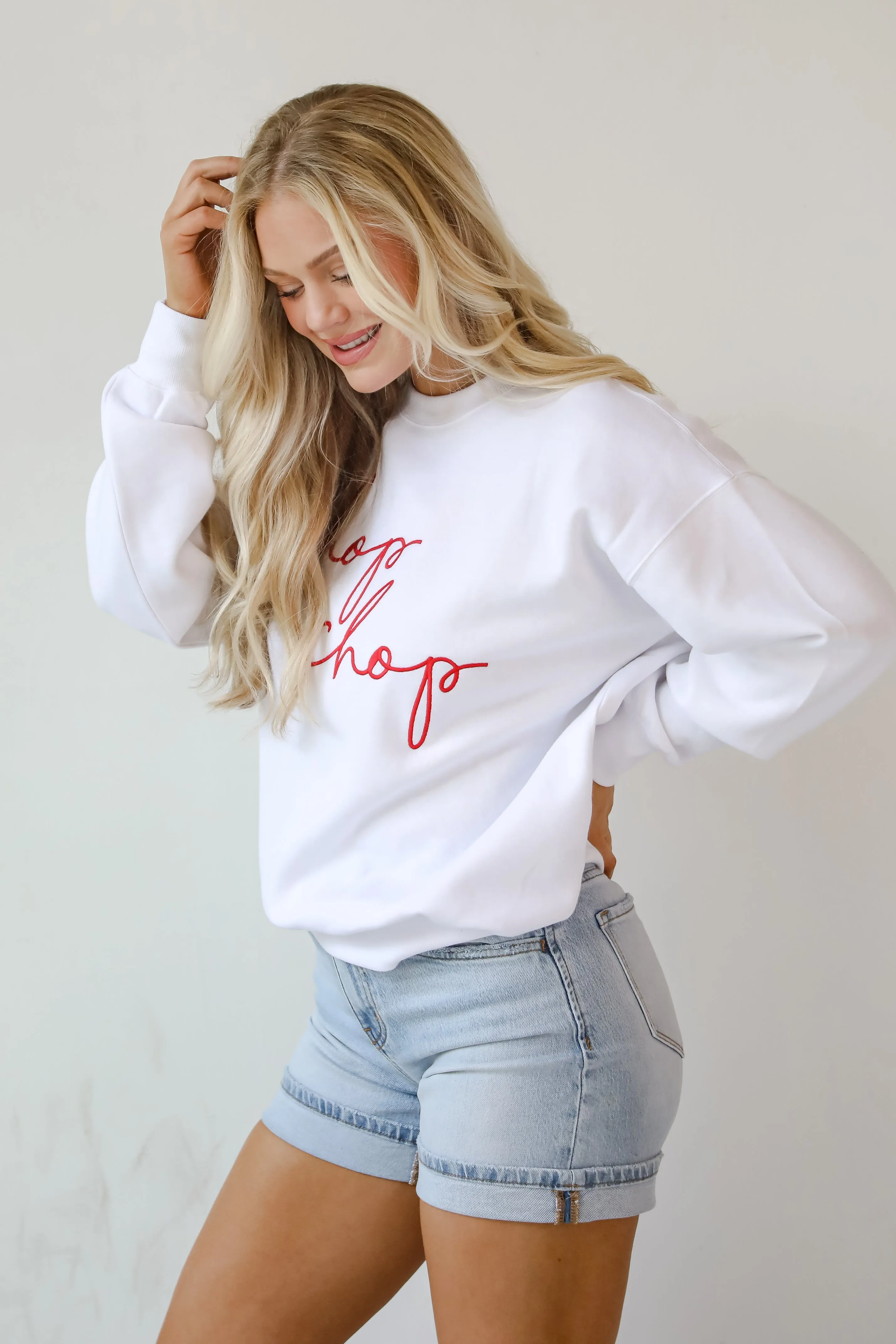 Chop Chop Script Embroidered Sweatshirt