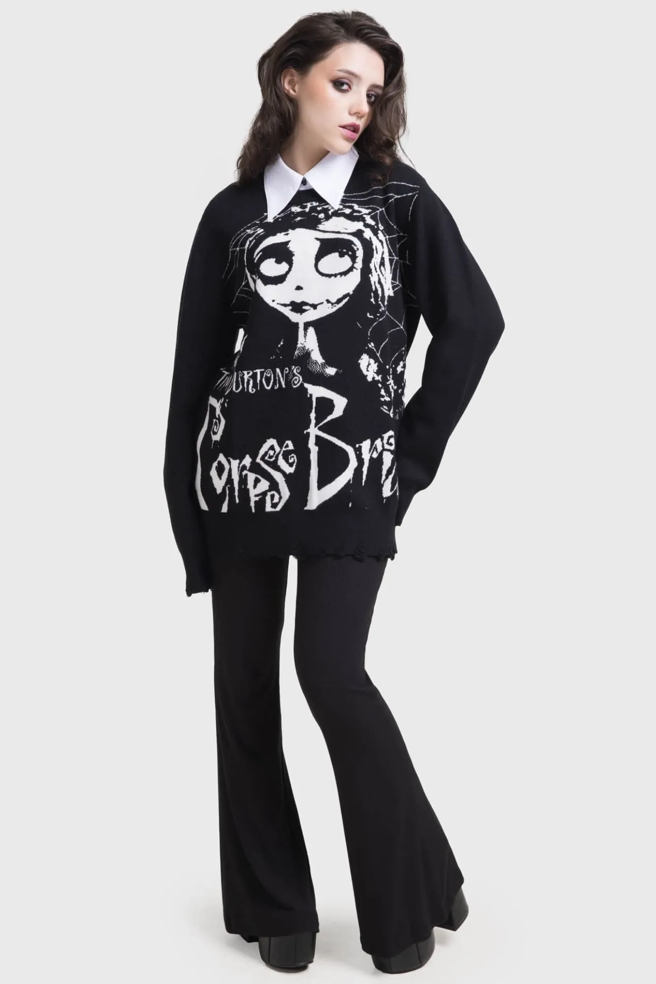 Corpse Bride Distressed Sweater