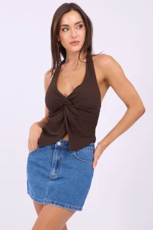 Denim Mini Skirt Mid Rise Regular Fit