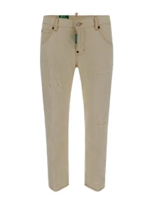 Dsquared2 Logo Patch Low Rise Distressed Jeans