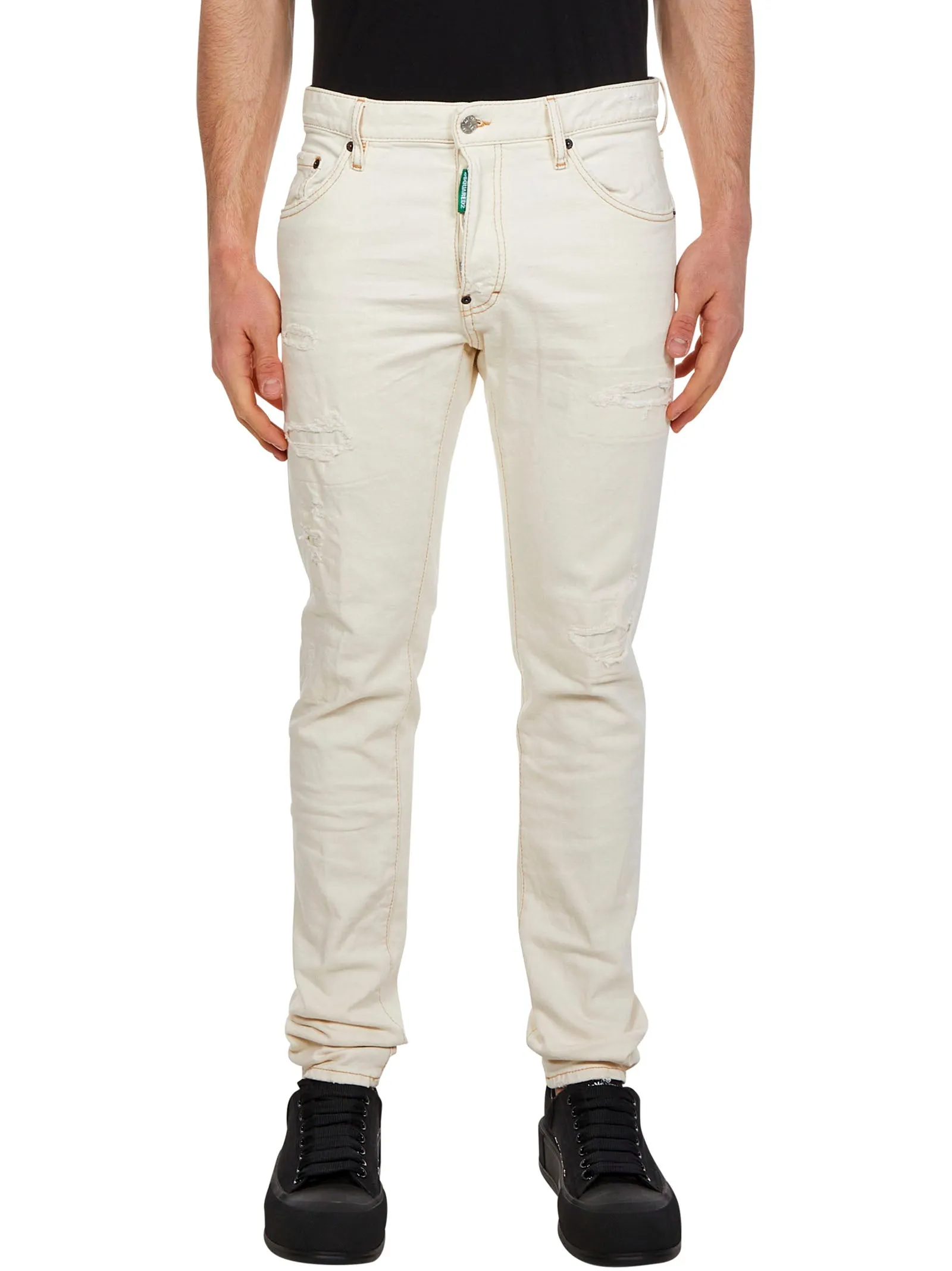Dsquared2 Logo Patch Slim Cut Jeans
