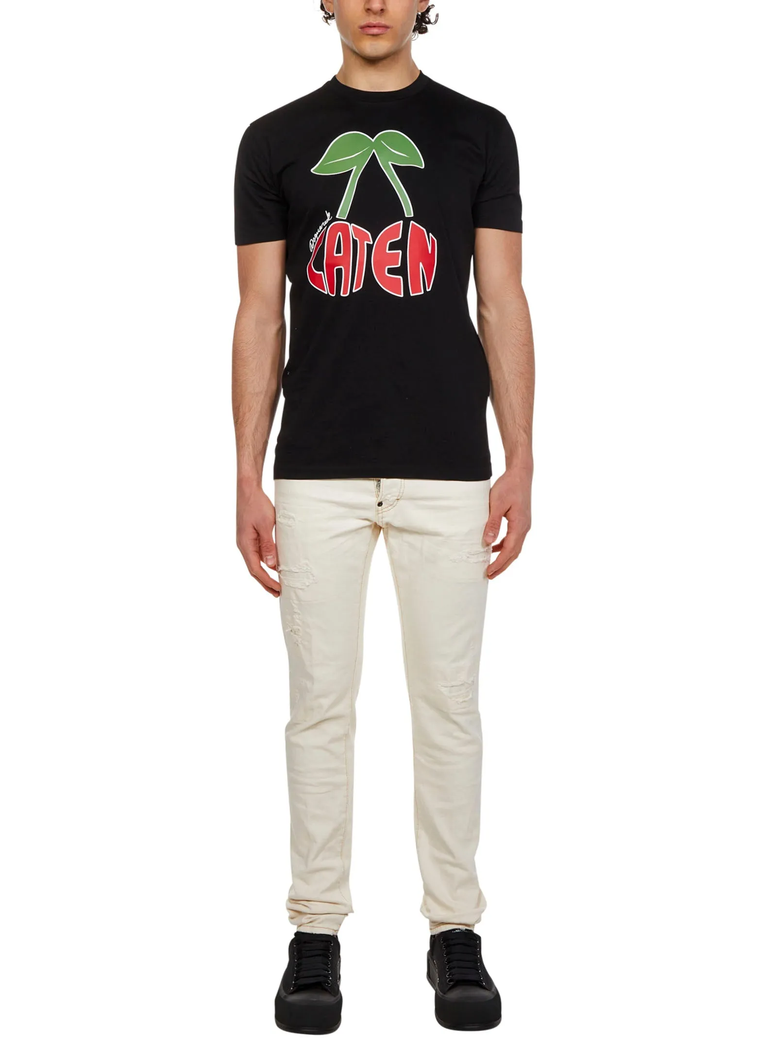 Dsquared2 Logo Patch Slim Cut Jeans