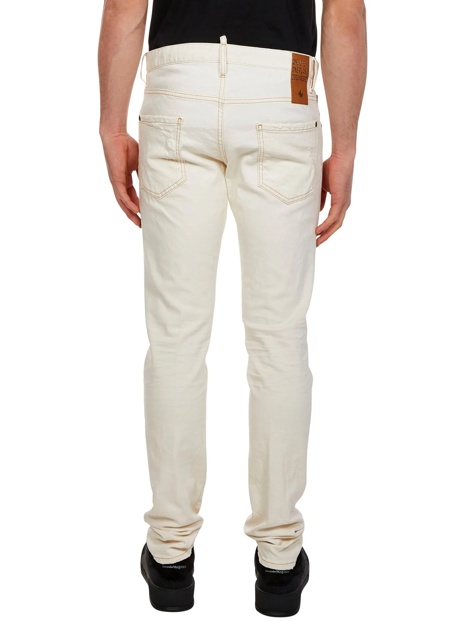 Dsquared2 Logo Patch Slim Cut Jeans