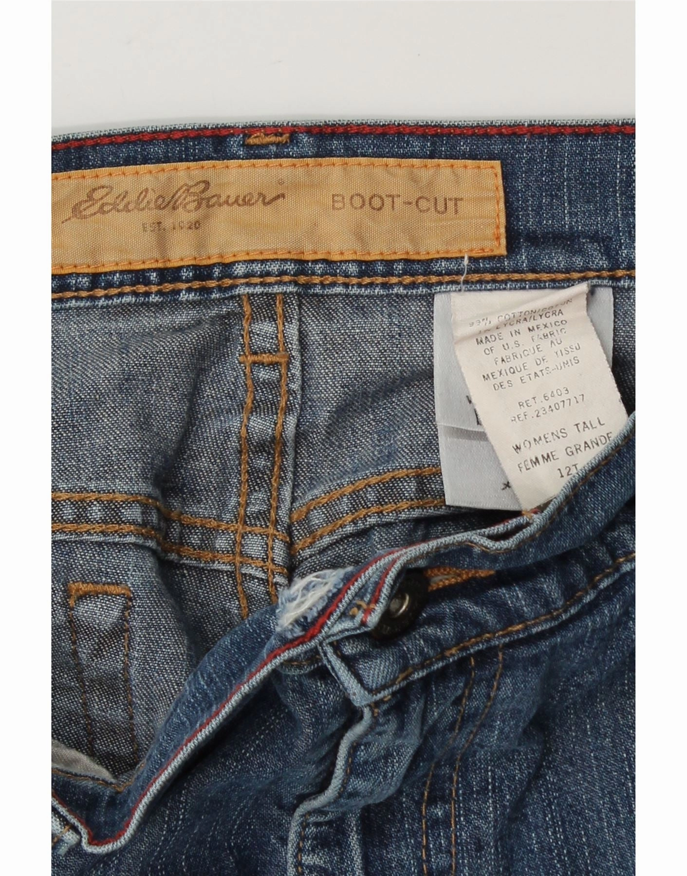 EDDIE BAUER Womens Bootcut Jeans US 12 Large W32 L32 Blue Cotton