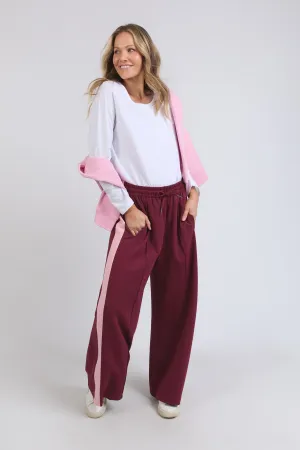 Elm Carmen Wide Leg Pant Merlot/Soft Pink