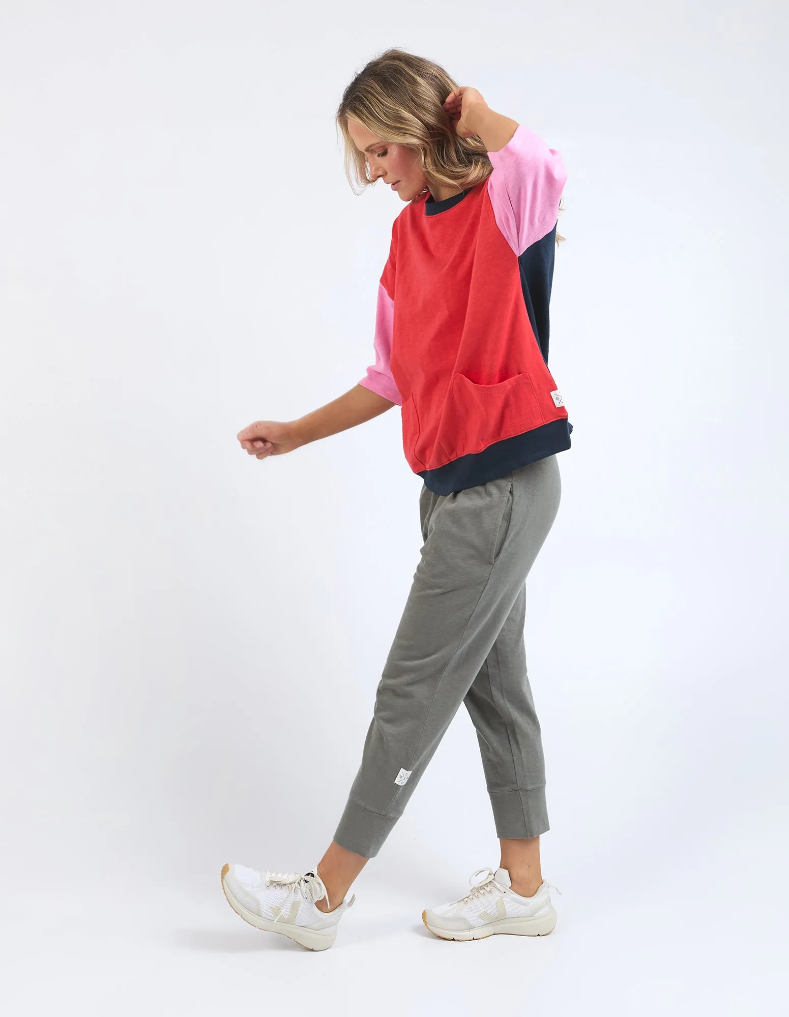 Elm Mazie Colour Block Sweat Bittersweet/Strawberry Pink/Navy