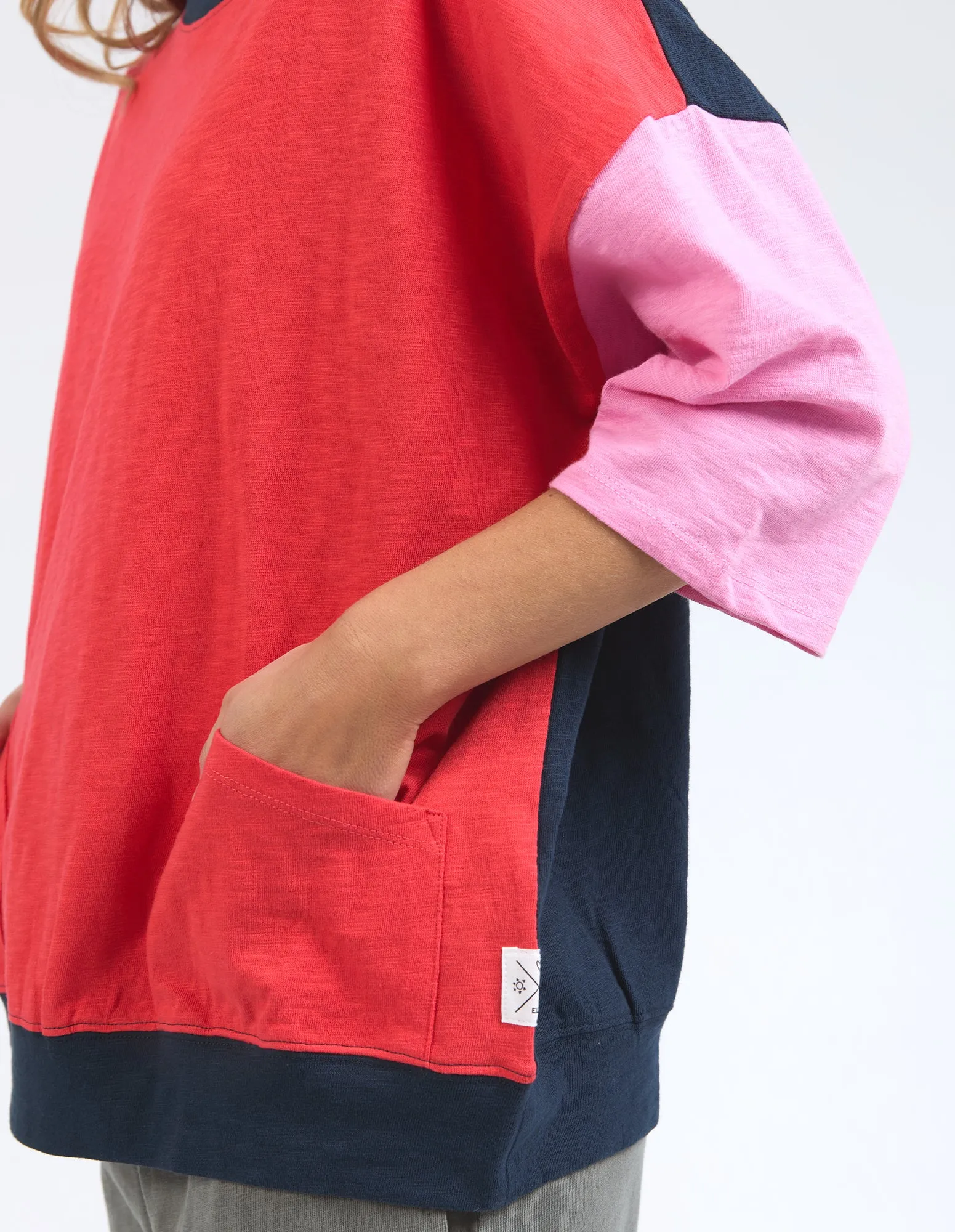 Elm Mazie Colour Block Sweat Bittersweet/Strawberry Pink/Navy