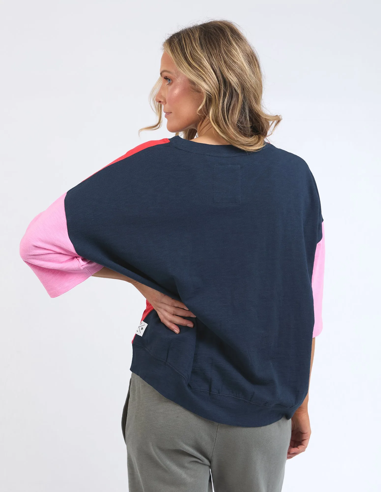 Elm Mazie Colour Block Sweat Bittersweet/Strawberry Pink/Navy