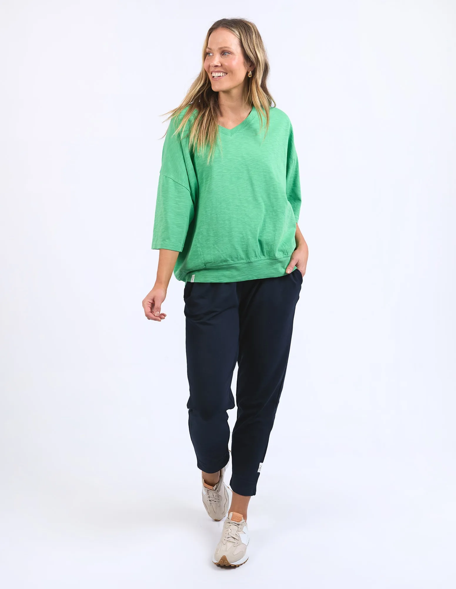 Elm Mazie Vee Neck Sweat Greenbriar