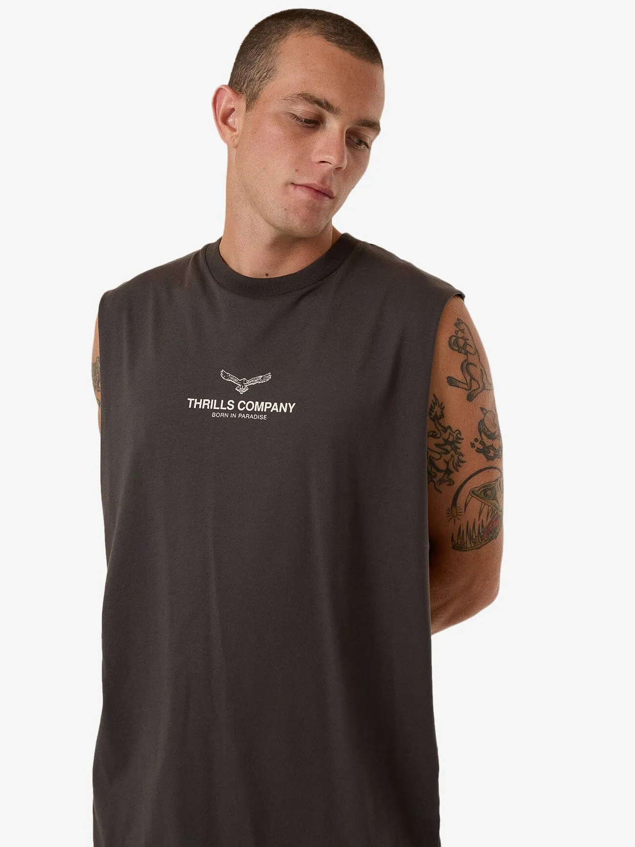 Emblem Merch Fit Muscle Tee - Merch Black